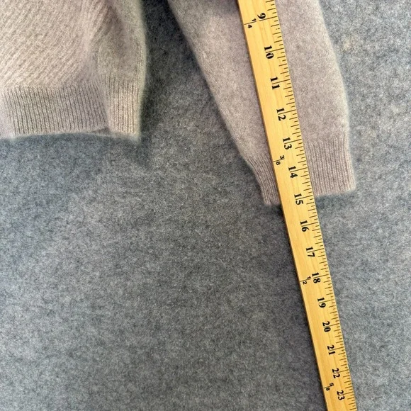 Saks Fifth Avenue cashmere Taupe Half-Zip Sweater - Picture 7 of 11